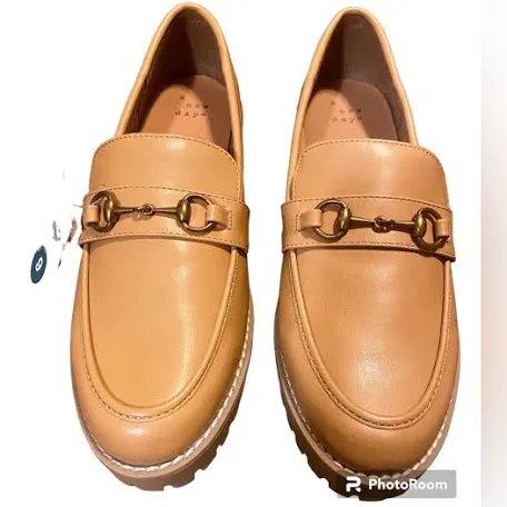 Womens Tan Danica Platform Loafers Size 11