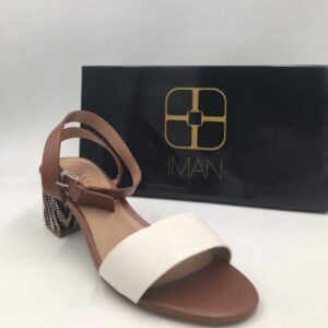 Iman Global Chic Block Heel Sandals - Color: Cream