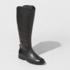 Women's Universal Thread Brisa Black Riding Boots Faux Leather